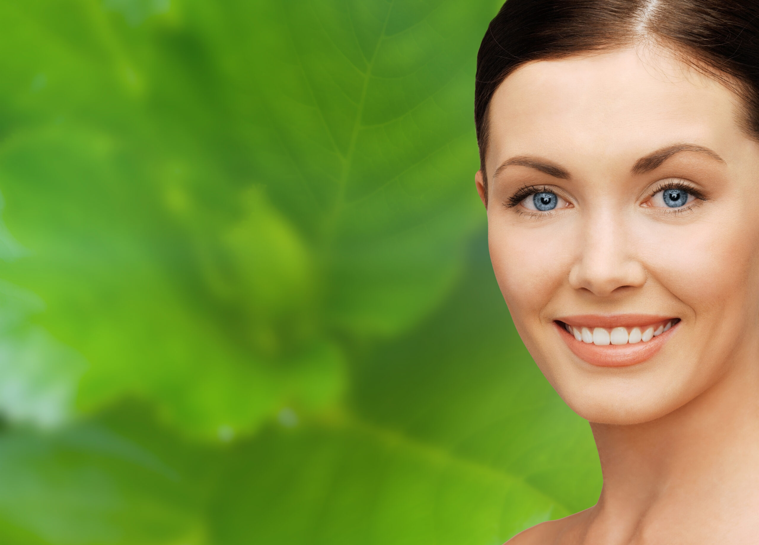 Close-up of a woman with a healthy and glowing complexion, radiating confidence and vitality