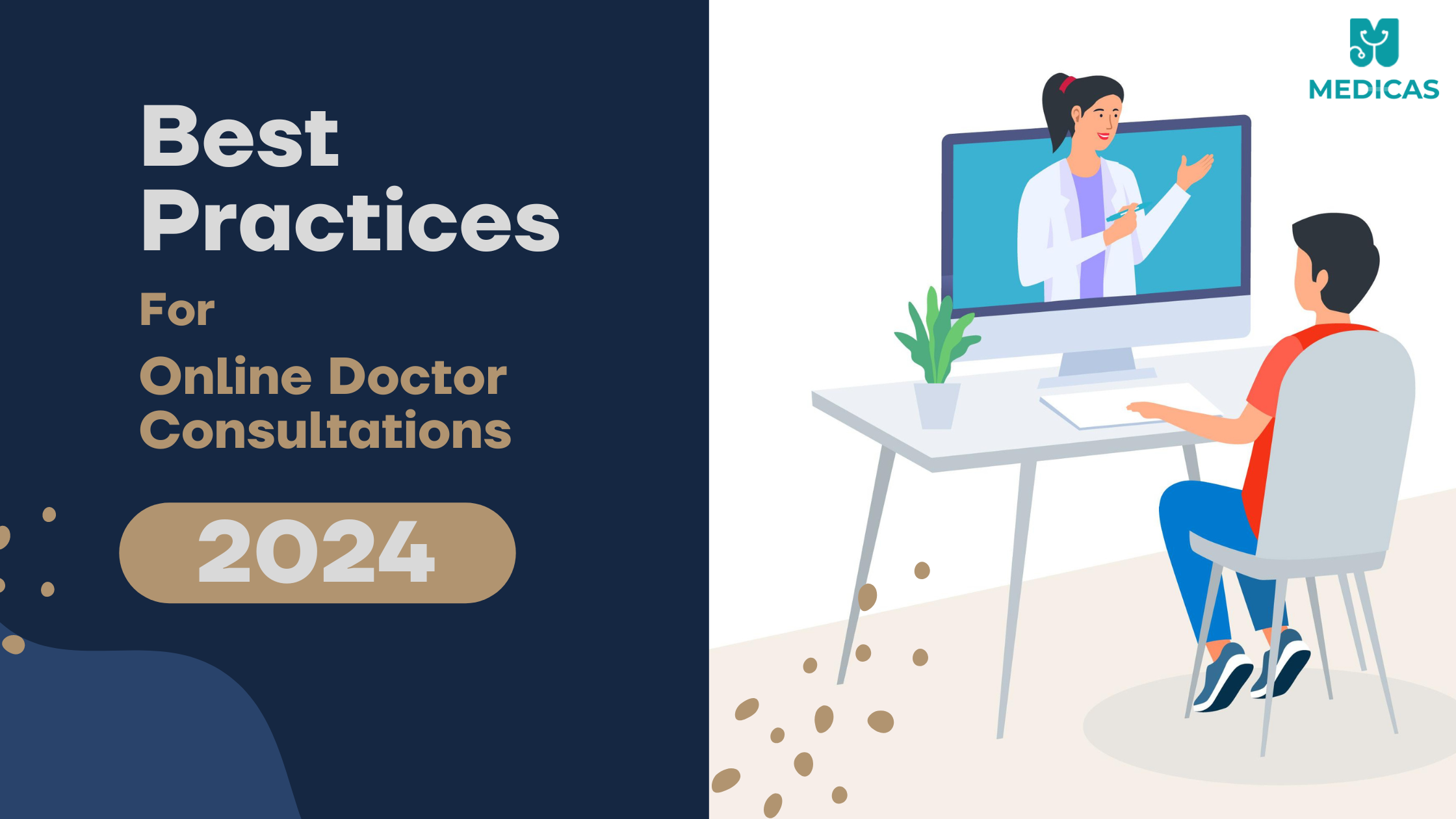 Graphic with best practices for online doctor consultations in 2024